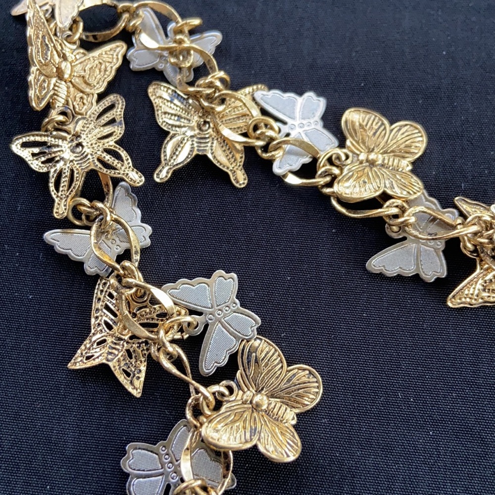 Butterfly charm bracelet. Butterfly jewelry
